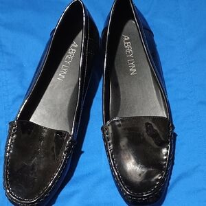 Aubrey Lynn Black Patent Leather Women's Loafers 10